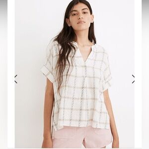 Madewell Lakeline Popover Shirt Size Small